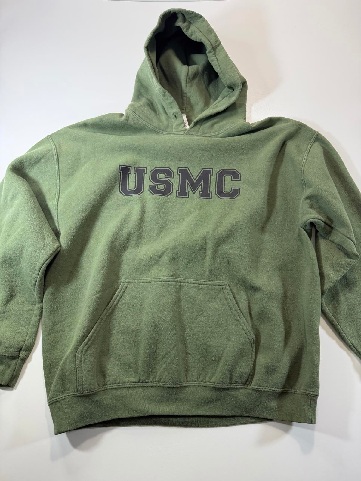 USMC Olive Green Hoodie Sweatshirt Large L