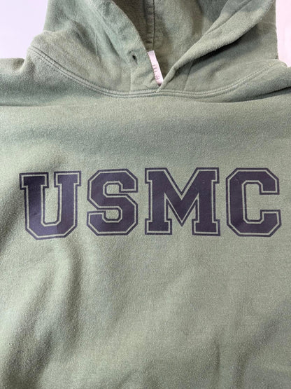 USMC Olive Green Hoodie Sweatshirt Large L