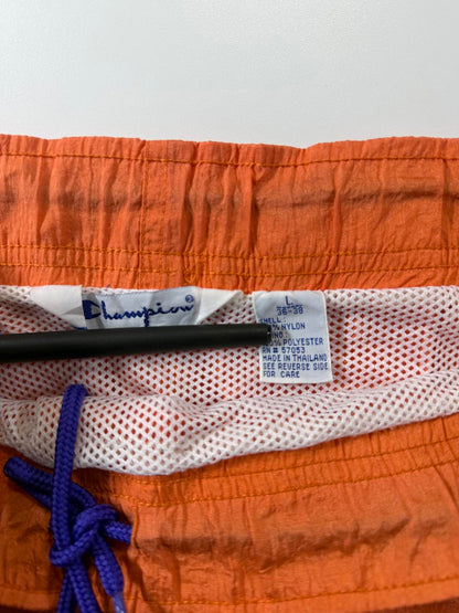 Champion Orange Swim Shorts with Logo Embroidery