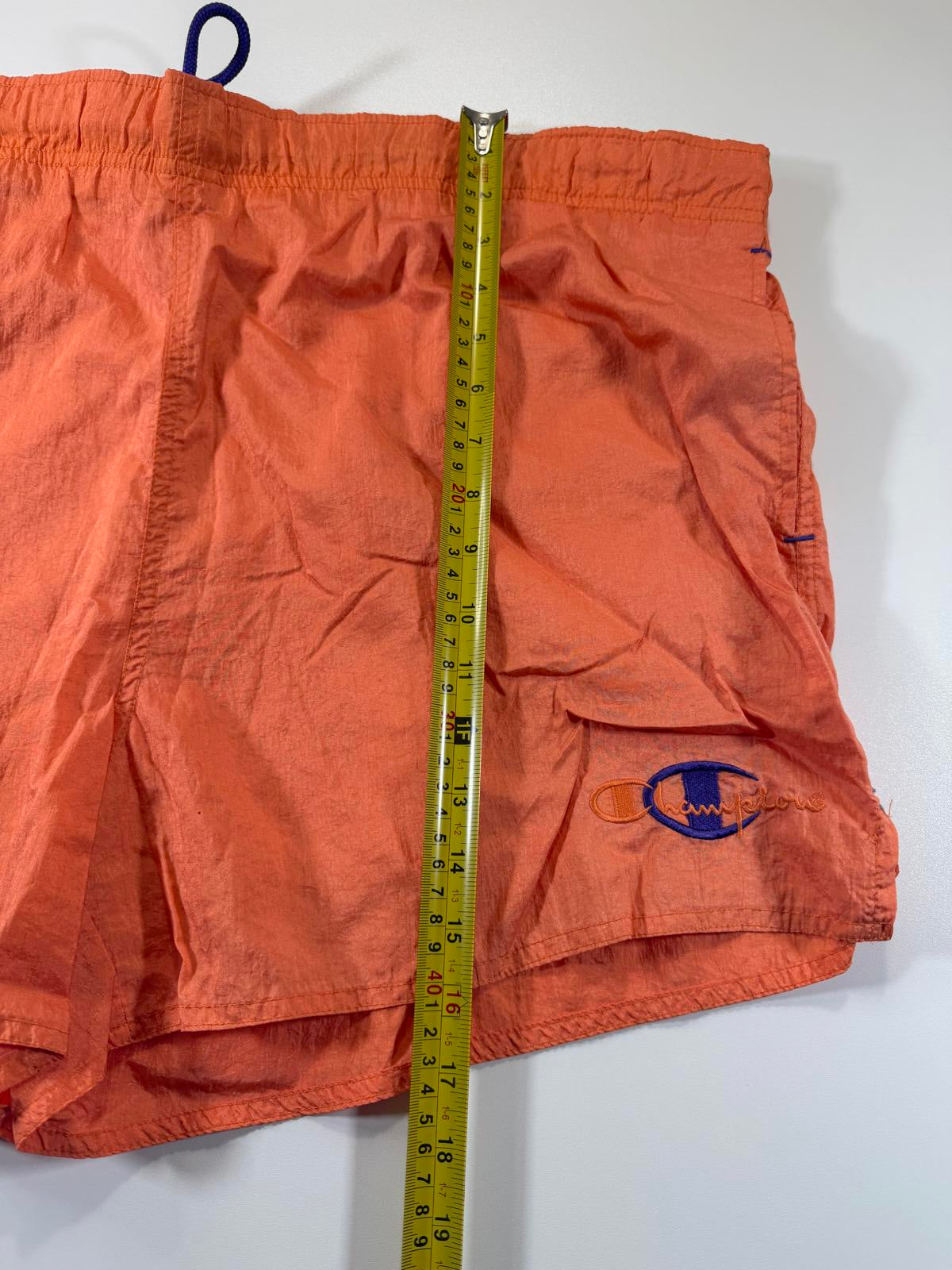 Champion Orange Swim Shorts with Logo Embroidery