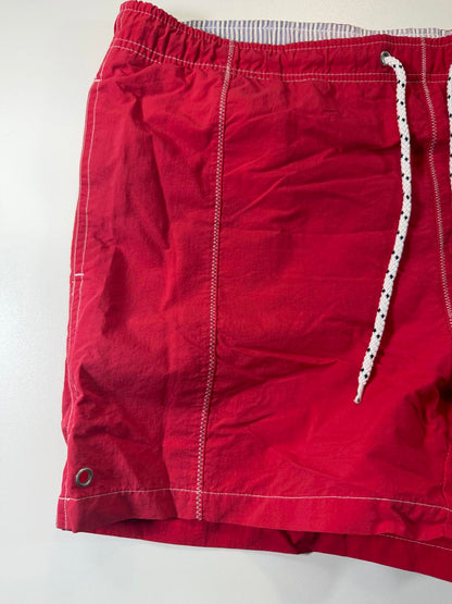Tommy Trunks Red Swim Shorts with Drawstring Waist M