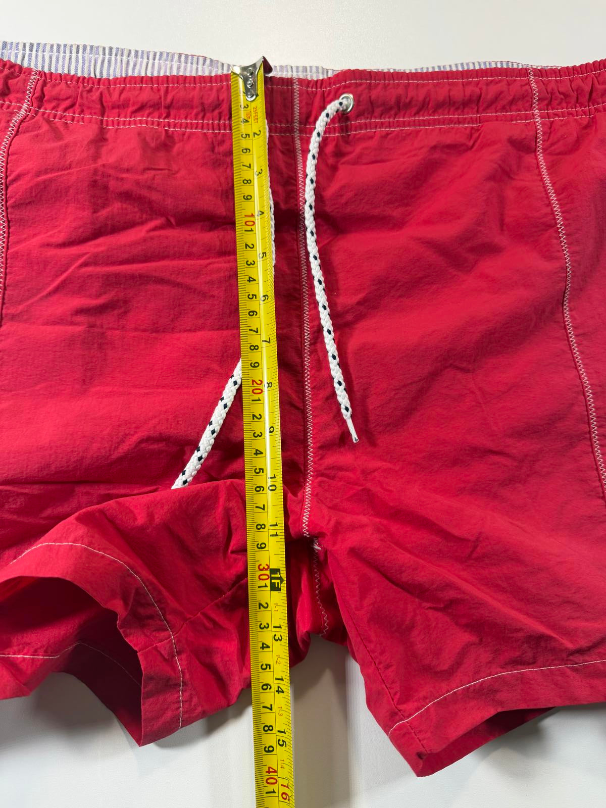 Tommy Trunks Red Swim Shorts with Drawstring Waist M