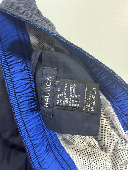 Nautica Men's Navy Blue Swim Shorts with White Side Panel XL