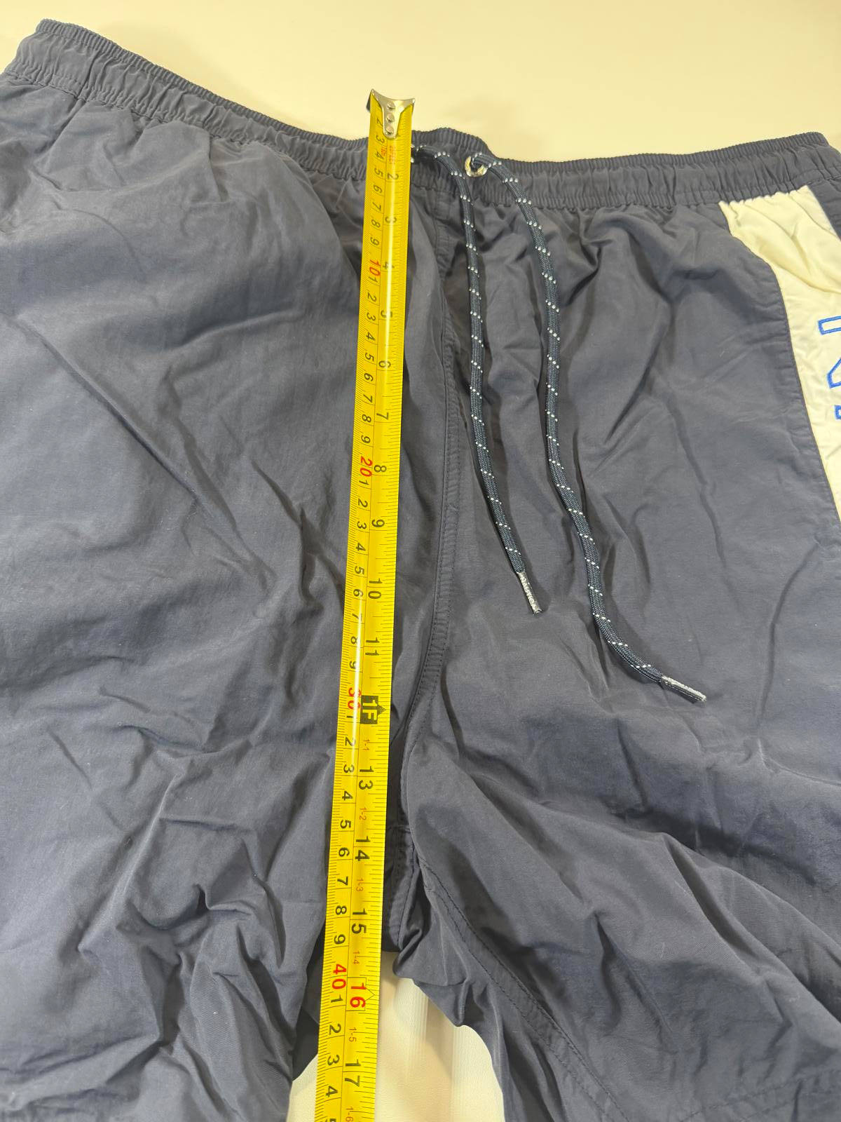 Nautica Men's Navy Blue Swim Shorts with White Side Panel XL