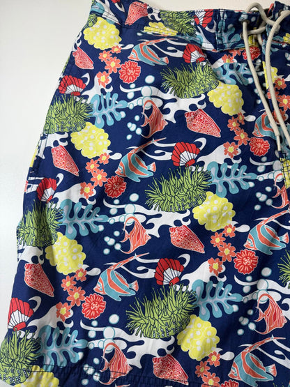 Men's Swim Shorts with Tropical Fish and Coral Print XXL