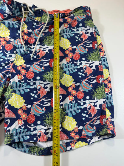 Men's Swim Shorts with Tropical Fish and Coral Print XXL