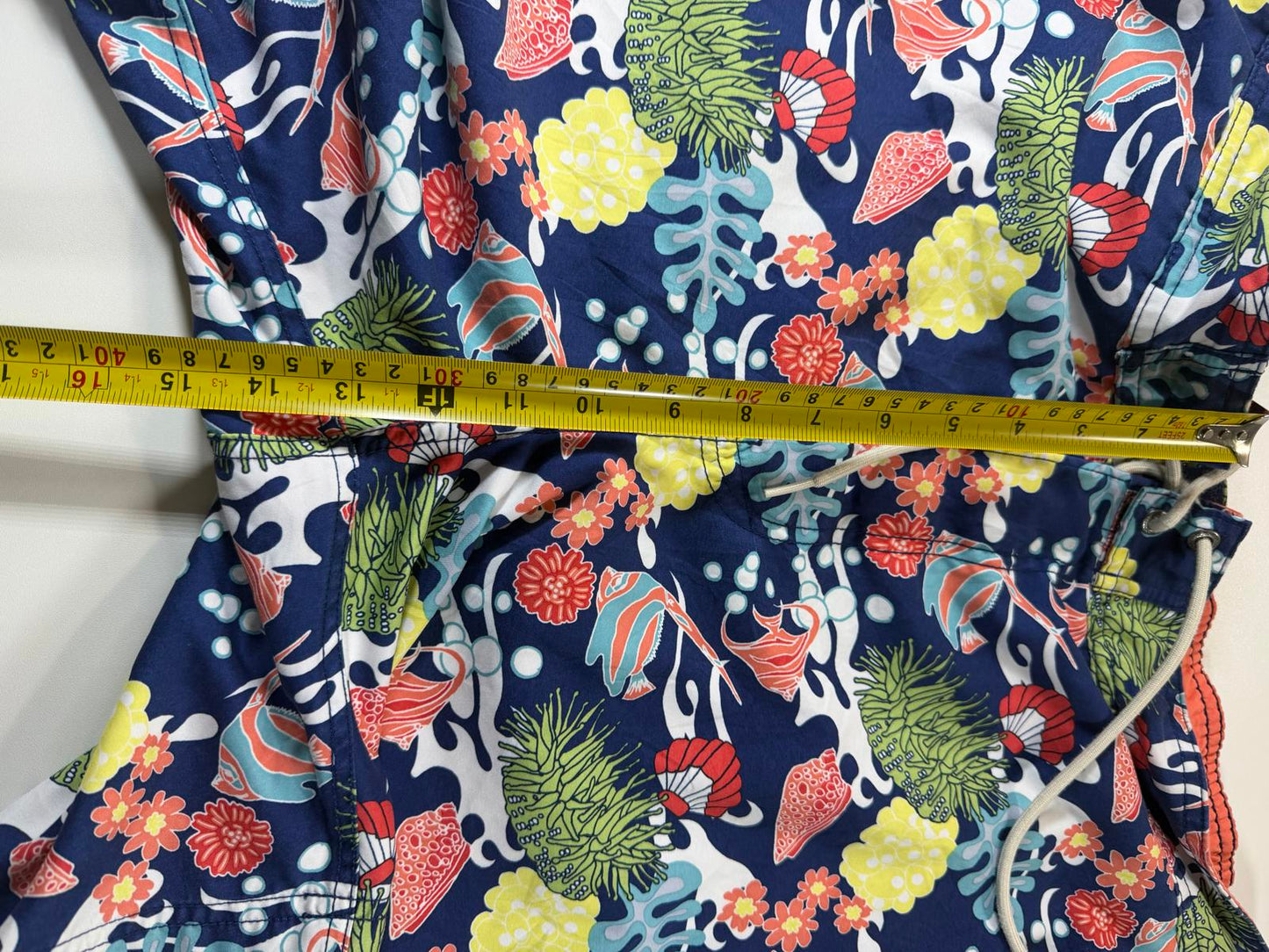 Men's Swim Shorts with Tropical Fish and Coral Print XXL