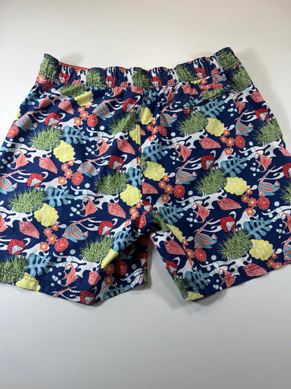 Men's Swim Shorts with Tropical Fish and Coral Print XXL