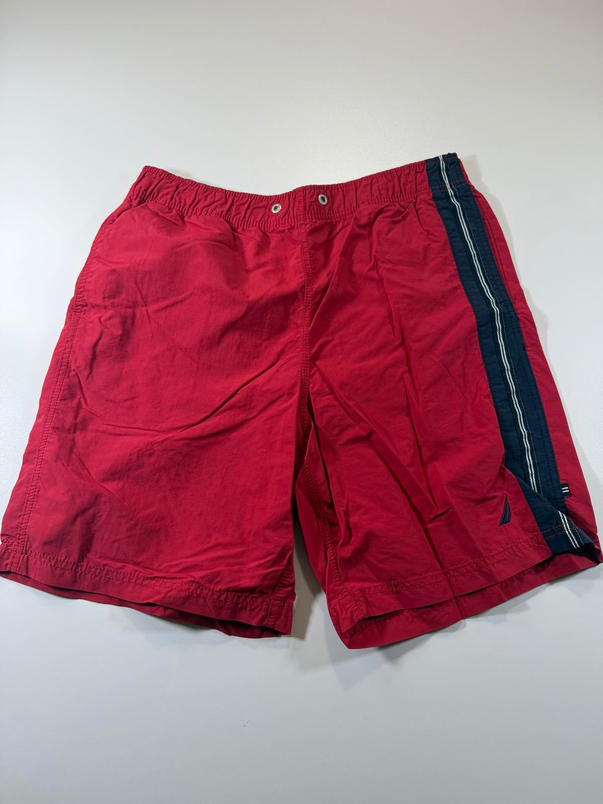 Nautica Red Swim Shorts with Side Stripe M