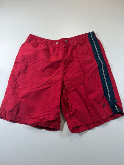 Nautica Red Swim Shorts with Side Stripe M