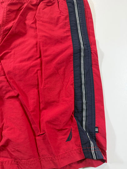 Nautica Red Swim Shorts with Side Stripe M