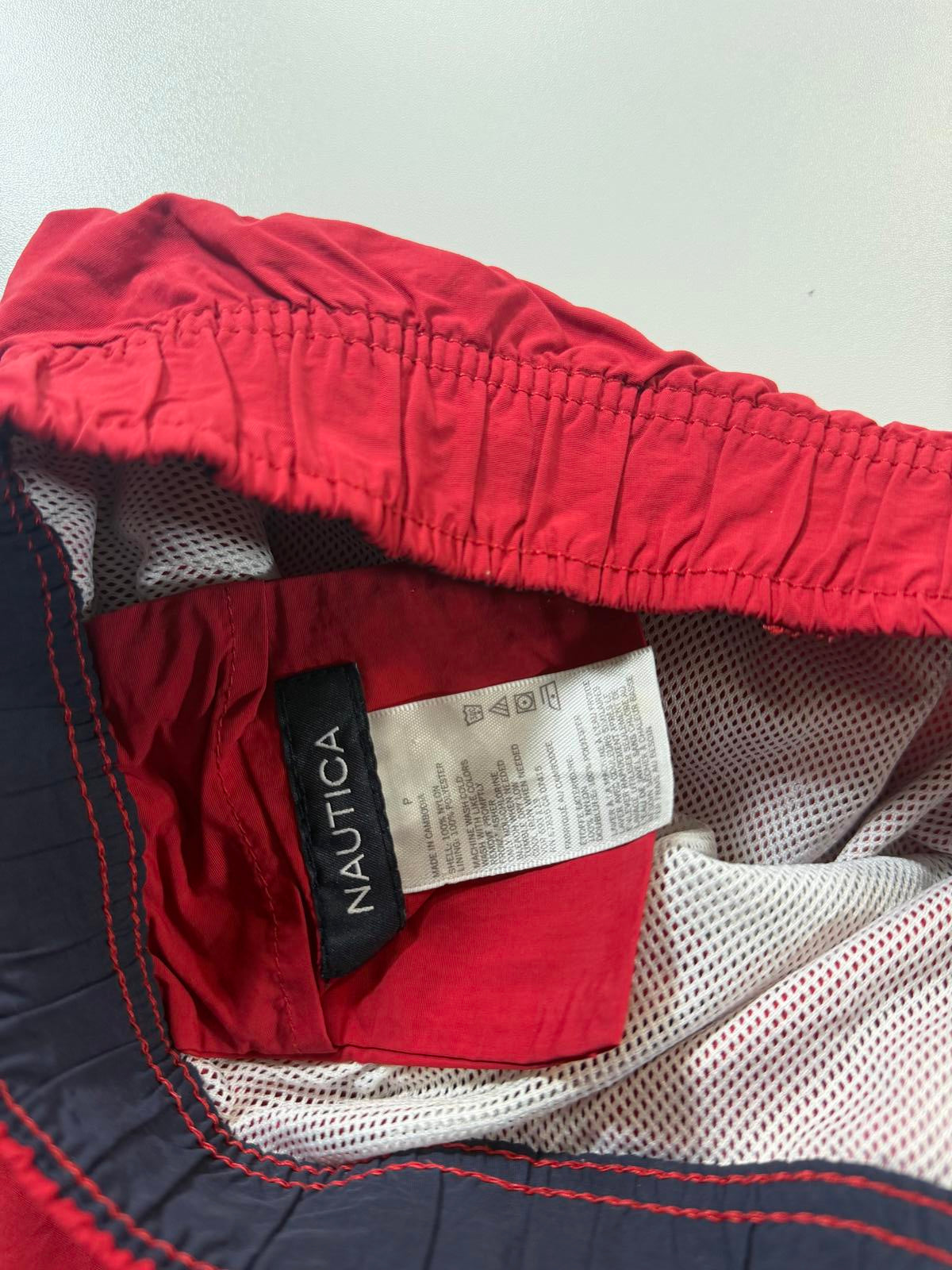 Nautica Red Swim Shorts with Side Stripe M