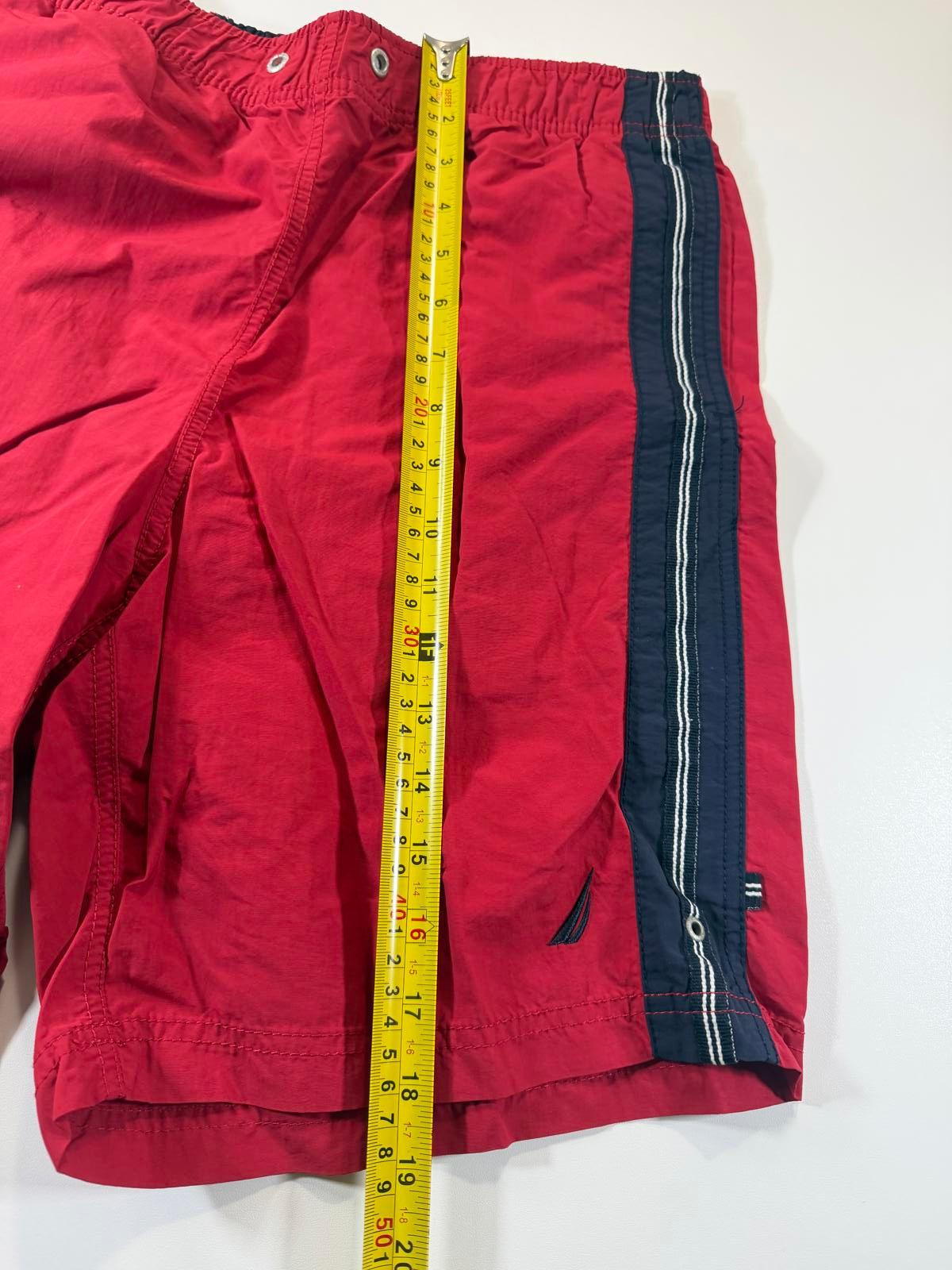 Nautica Red Swim Shorts with Side Stripe M