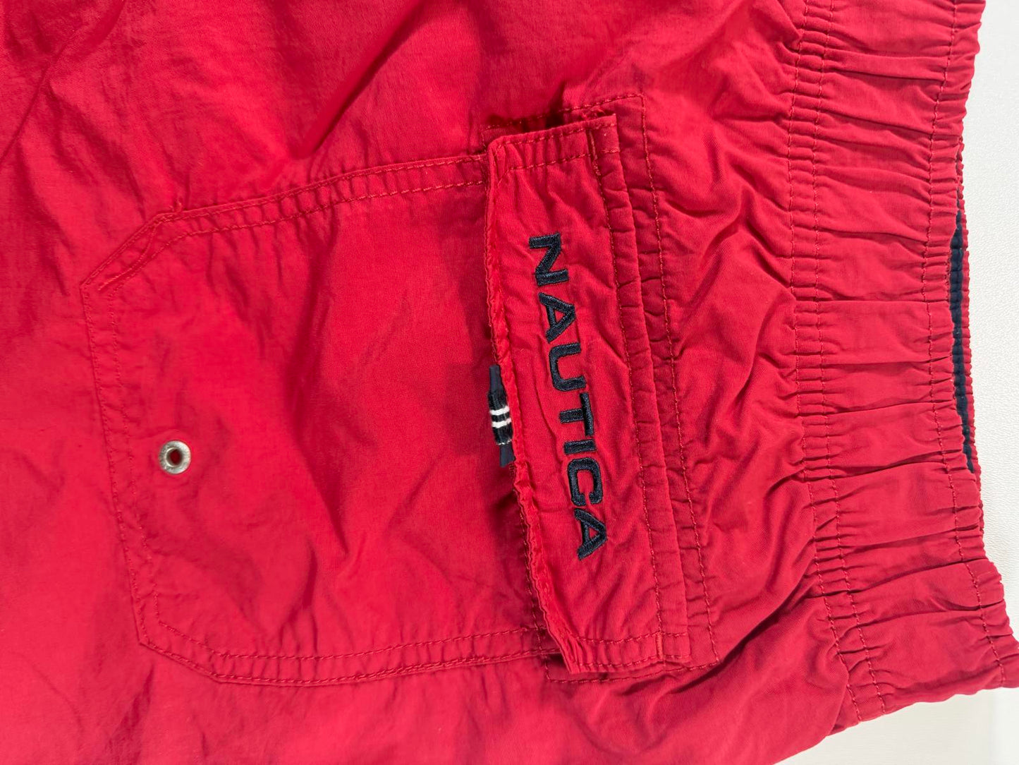Nautica Red Swim Shorts with Side Stripe M