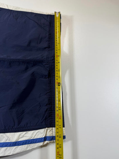 Nautica Men's Navy Blue Swim Shorts with White and Blue M