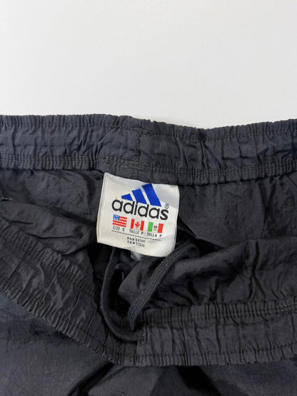 Adidas Black Athletic Shorts with White Stripes S
