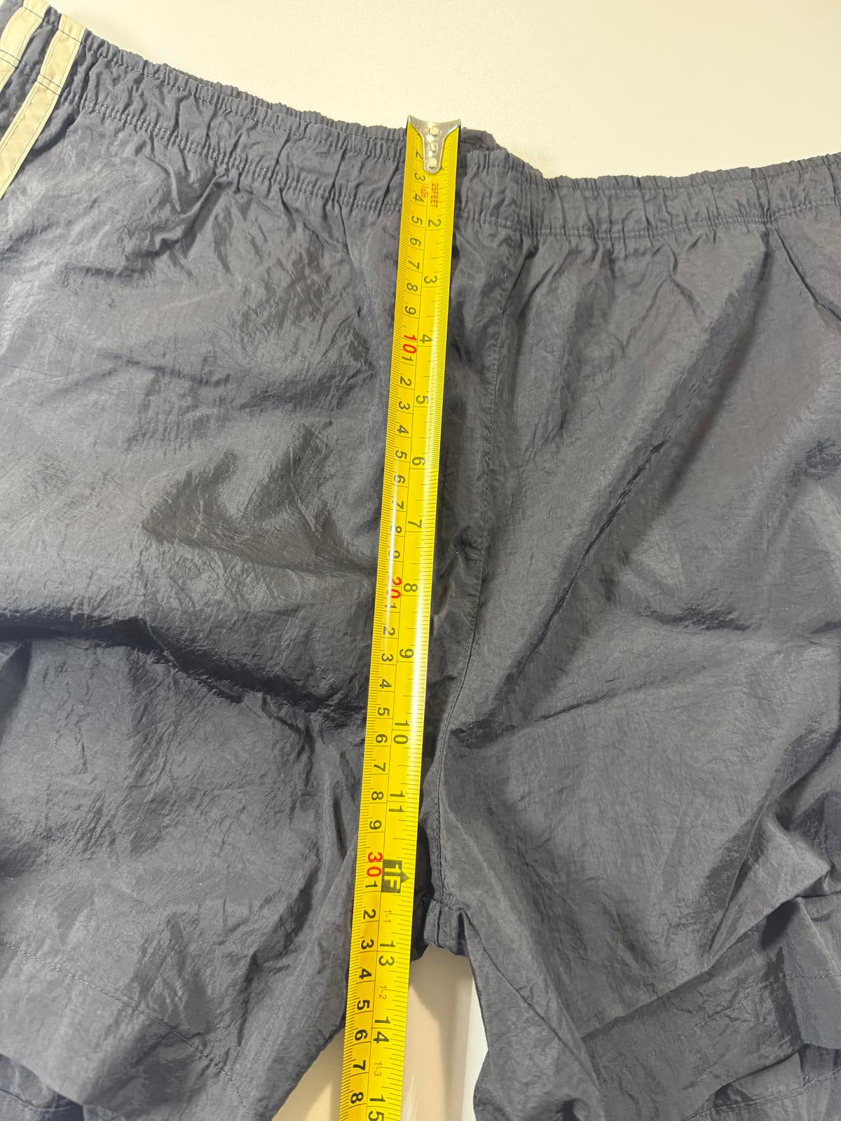 Adidas Black Athletic Shorts with White Stripes S