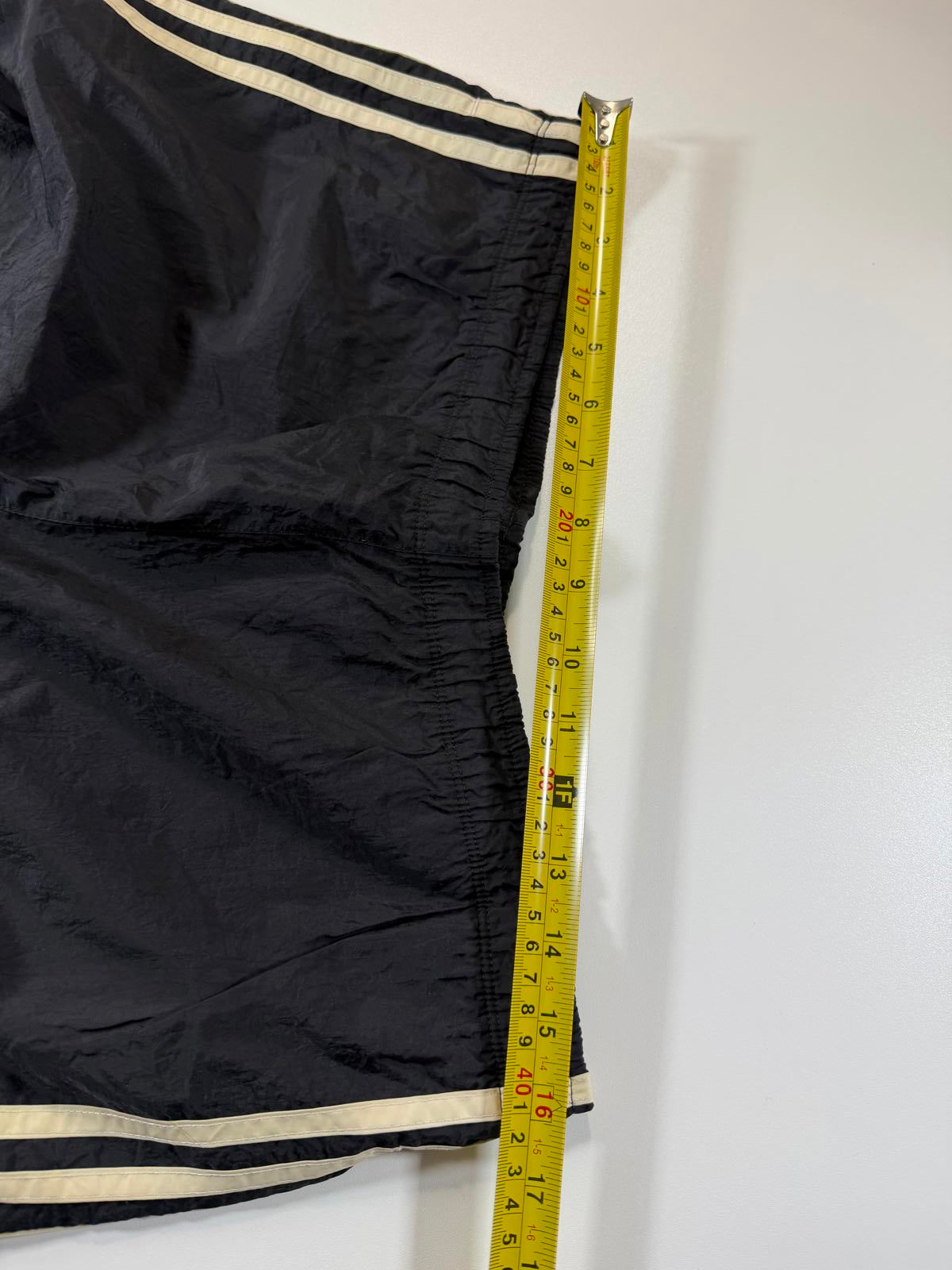 Adidas Black Athletic Shorts with White Stripes S