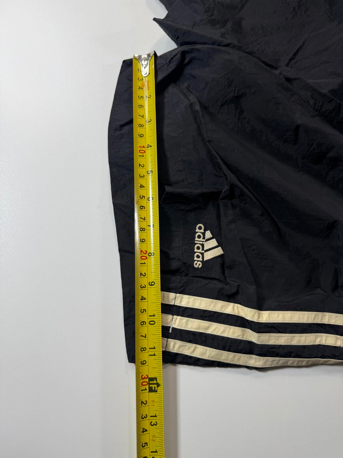 Adidas Black Athletic Shorts with White Stripes S