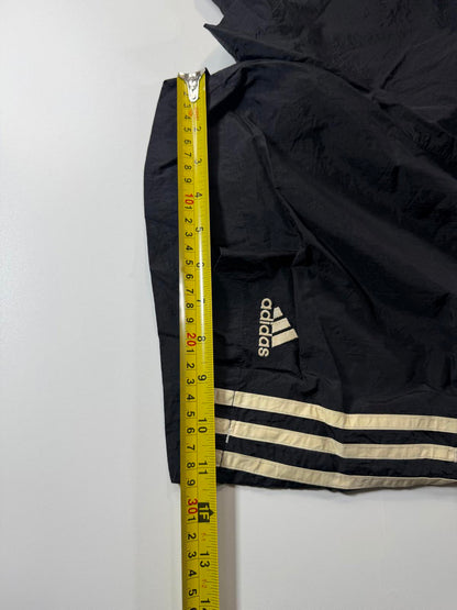 Adidas Black Athletic Shorts with White Stripes S