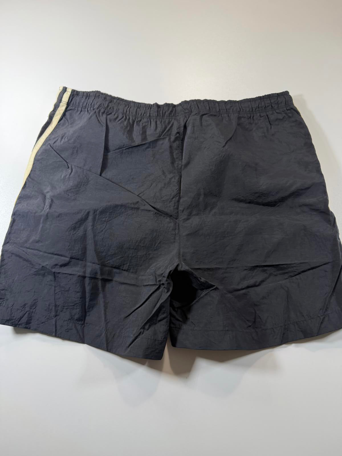 Adidas Black Athletic Shorts with White Stripes S