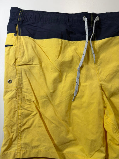 Nautica Men's Yellow and Navy Swim Shorts M