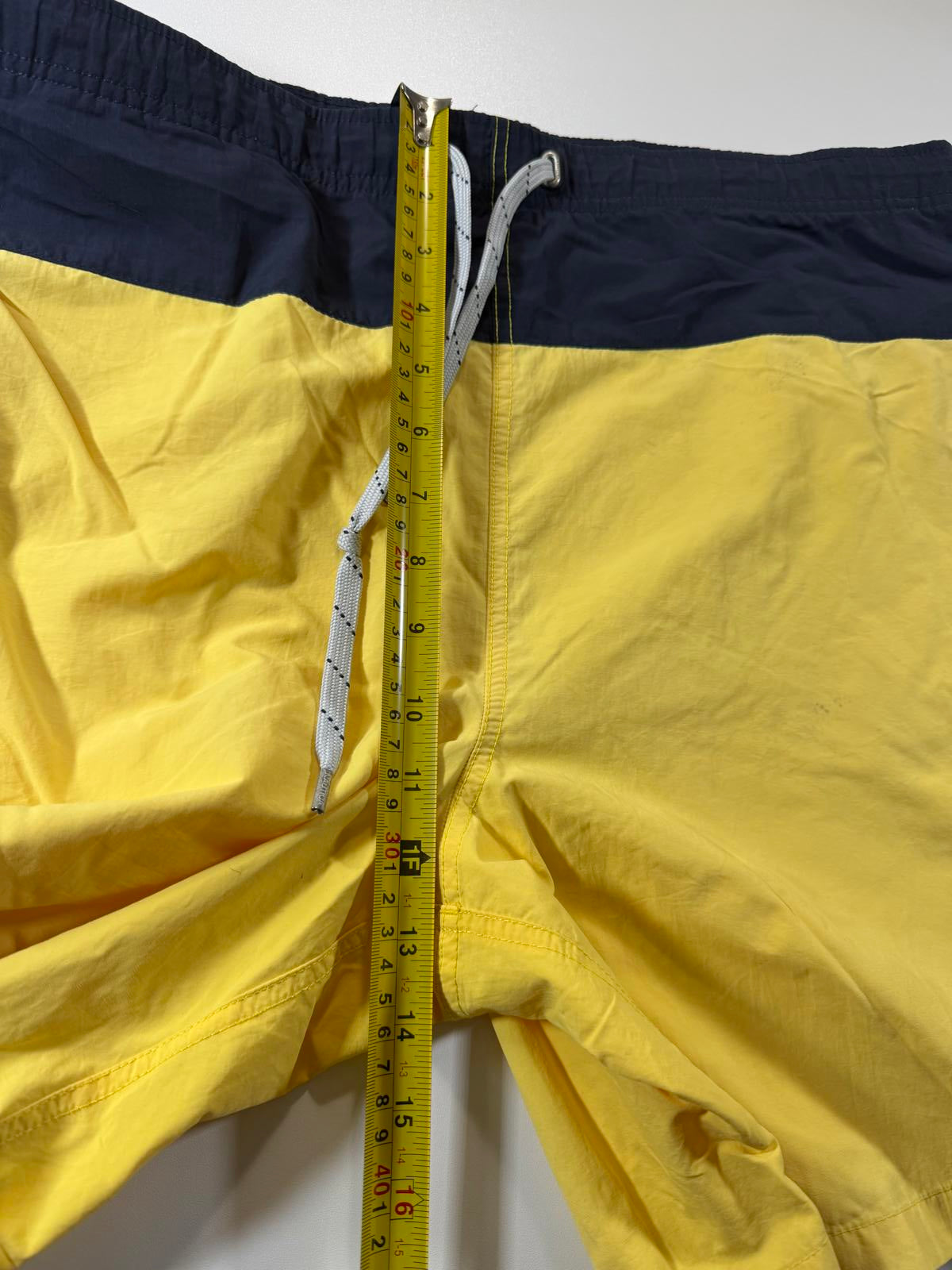 Nautica Men's Yellow and Navy Swim Shorts M