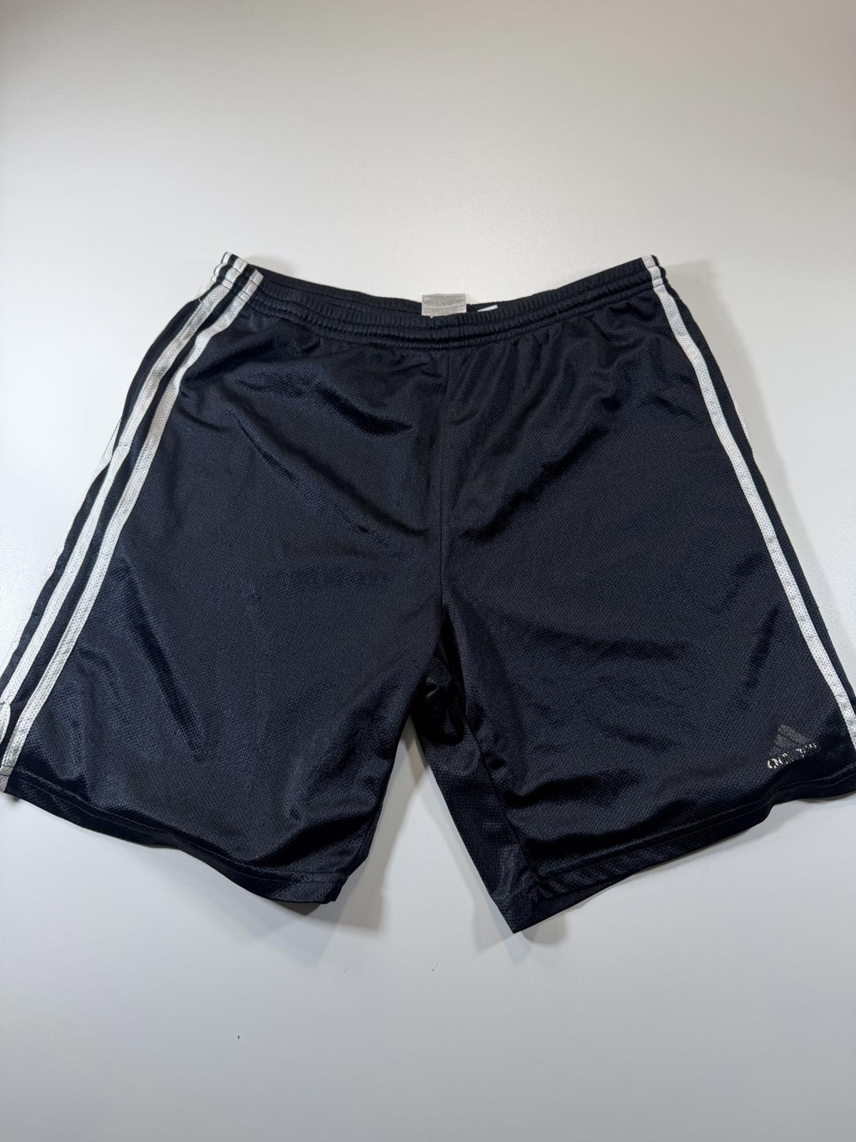 Adidas Men's Black Athletic Shorts with White Stripes M