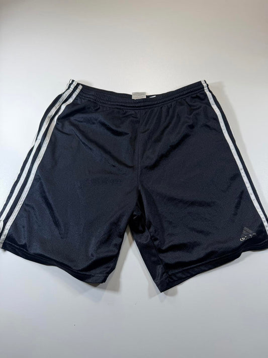 Adidas Men's Black Athletic Shorts with White Stripes M