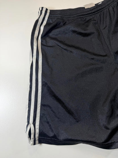 Adidas Men's Black Athletic Shorts with White Stripes M