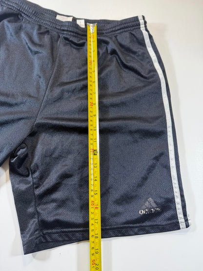 Adidas Men's Black Athletic Shorts with White Stripes M