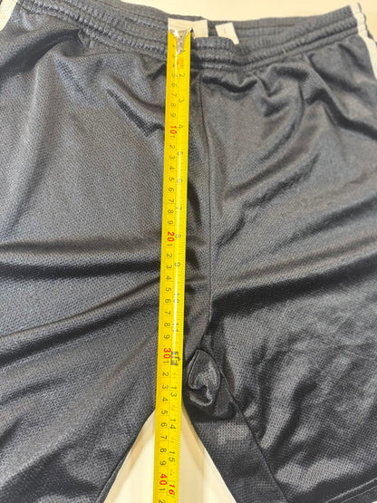 Adidas Men's Black Athletic Shorts with White Stripes M