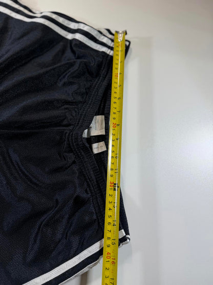 Adidas Men's Black Athletic Shorts with White Stripes M