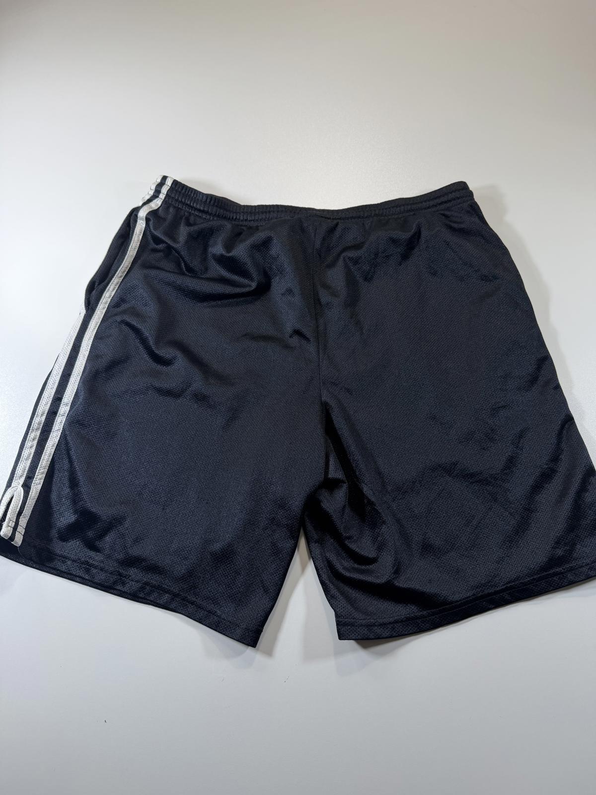 Adidas Men's Black Athletic Shorts with White Stripes M
