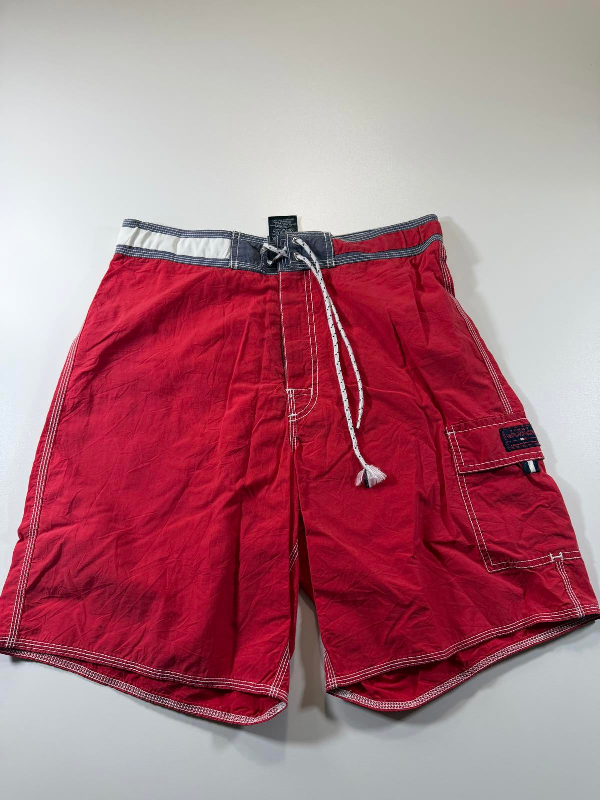 Tommy Hilfiger Men's Red Cargo Swim Shorts S
