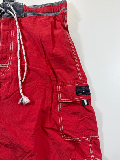 Tommy Hilfiger Men's Red Cargo Swim Shorts S