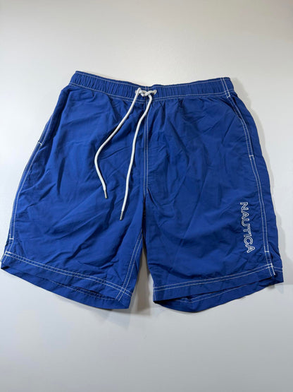 Nautica Men's Blue Swim Shorts with Drawstring Waist M