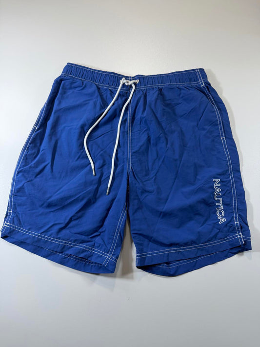 Nautica Men's Blue Swim Shorts with Drawstring Waist M