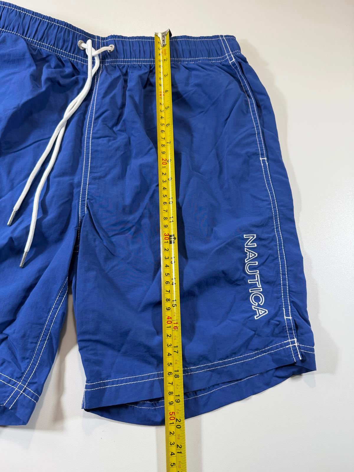 Nautica Men's Blue Swim Shorts with Drawstring Waist M