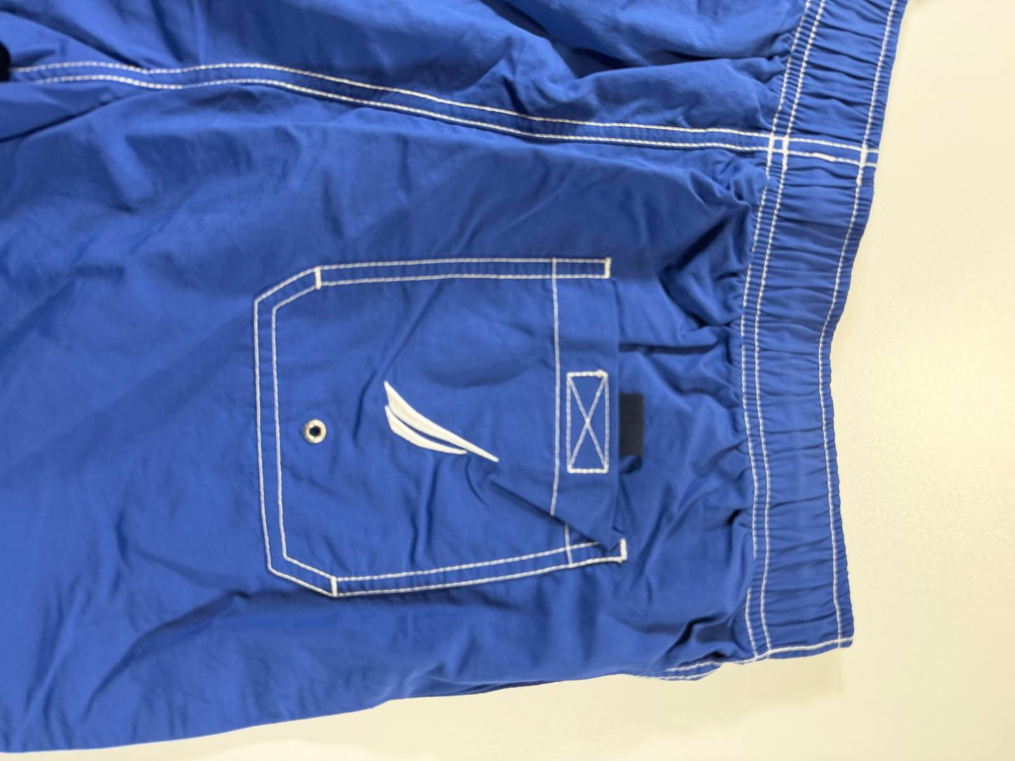 Nautica Men's Blue Swim Shorts with Drawstring Waist M