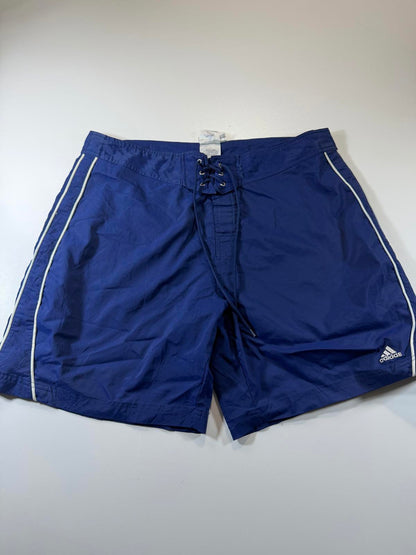 Adidas Men's Navy Blue Swim Shorts with White Piping XL