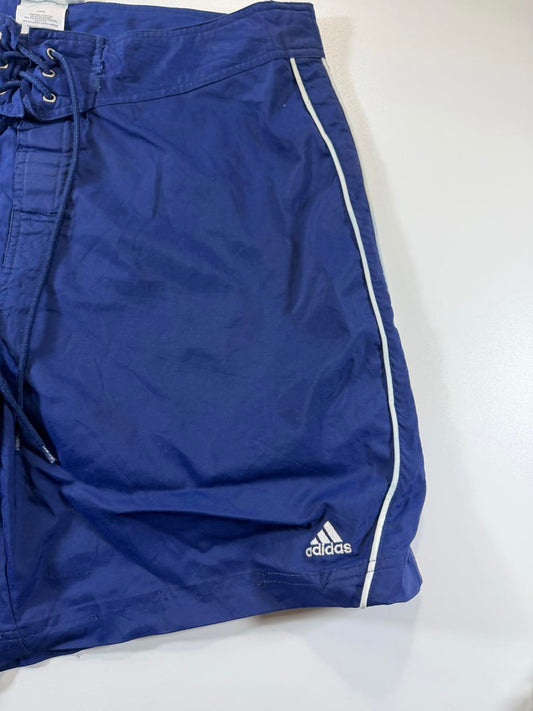 Adidas Men's Navy Blue Swim Shorts with White Piping XL