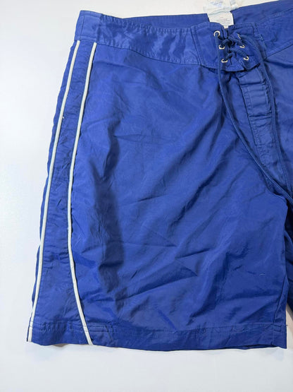 Adidas Men's Navy Blue Swim Shorts with White Piping XL