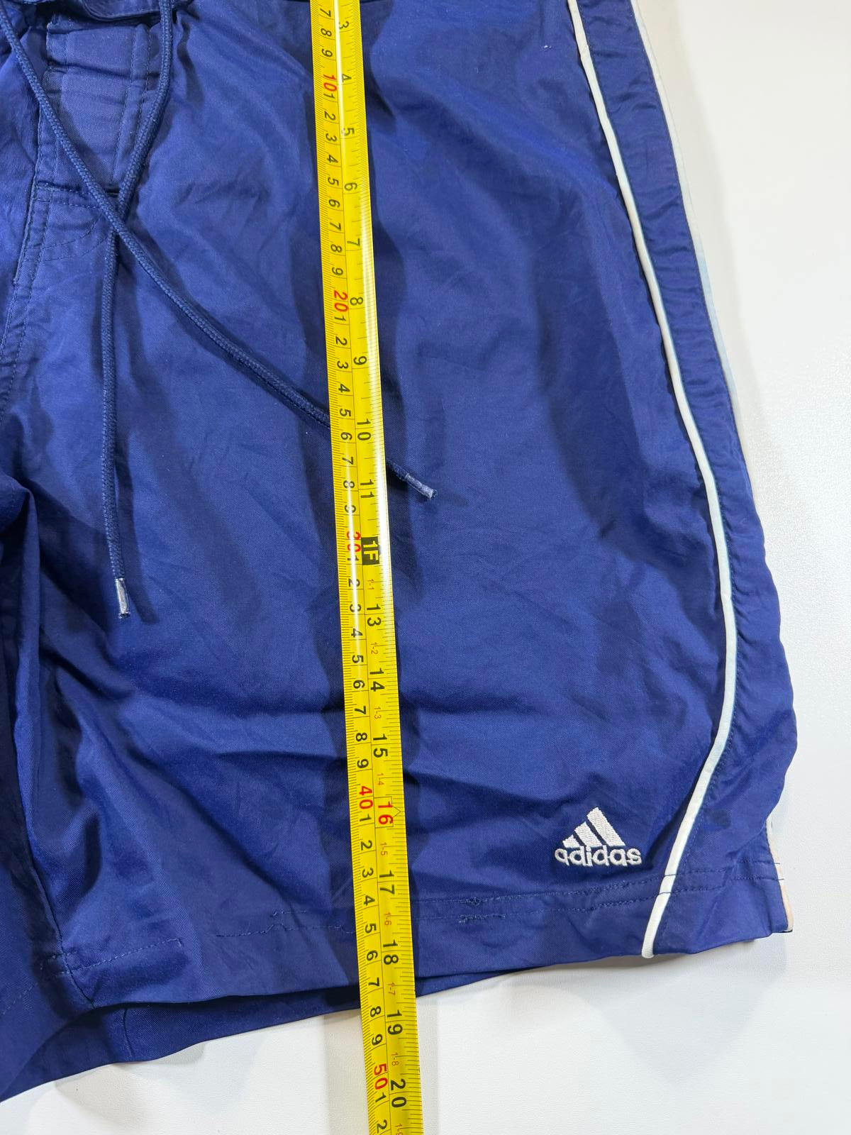 Adidas Men's Navy Blue Swim Shorts with White Piping XL