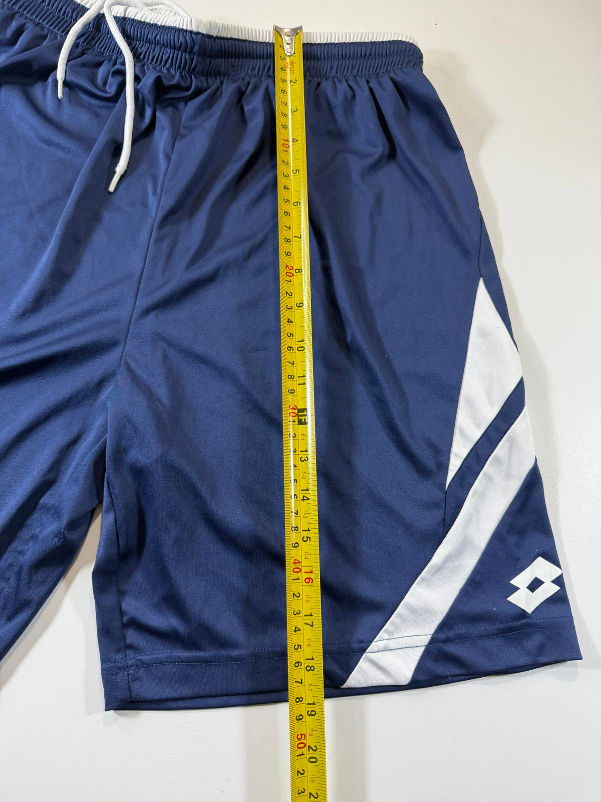 Lotto Men's Navy Blue Athletic Shorts with White Accents L