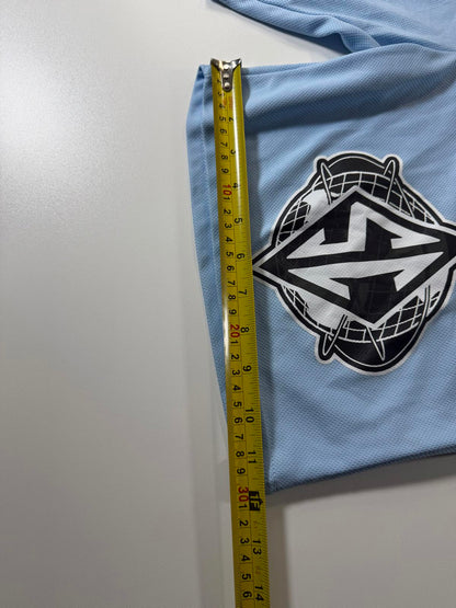 Light Blue Athletic Mesh Shorts with Logo