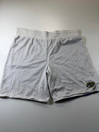 Vintage Nike White Mesh Athletic Shorts with Basketball Logo