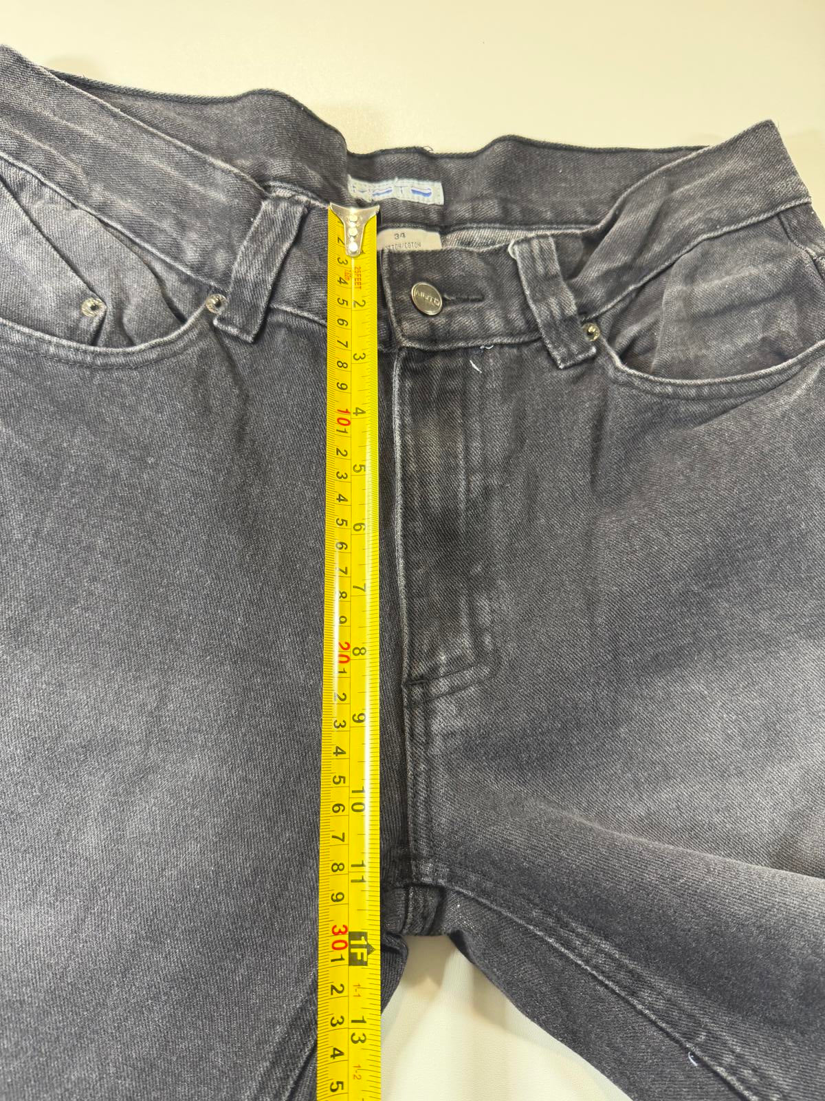 Moto Black Denim Shorts 34