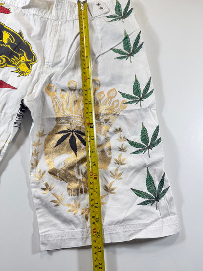 Christian Audigier Knee-Length Shorts Panther and Crown M