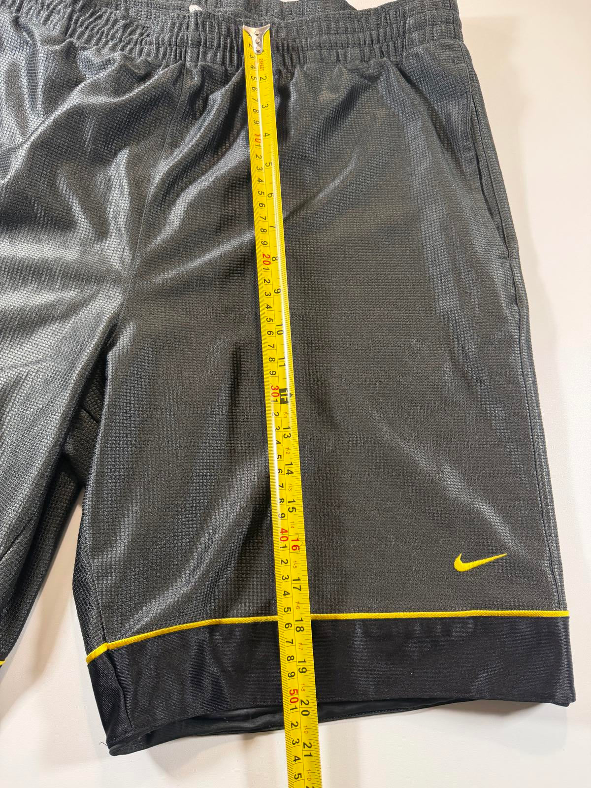 Nike Men's Athletic Shorts Black with Yellow Trim